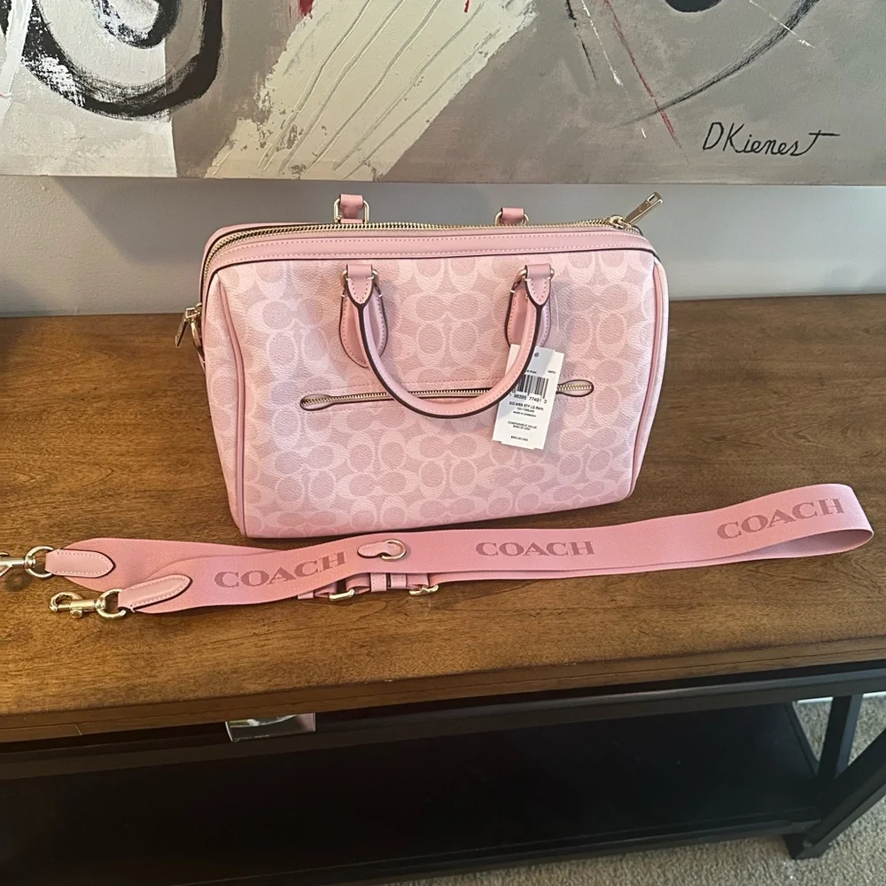 Coach Light Pink Signature Satchel - Picture 11 of 12
